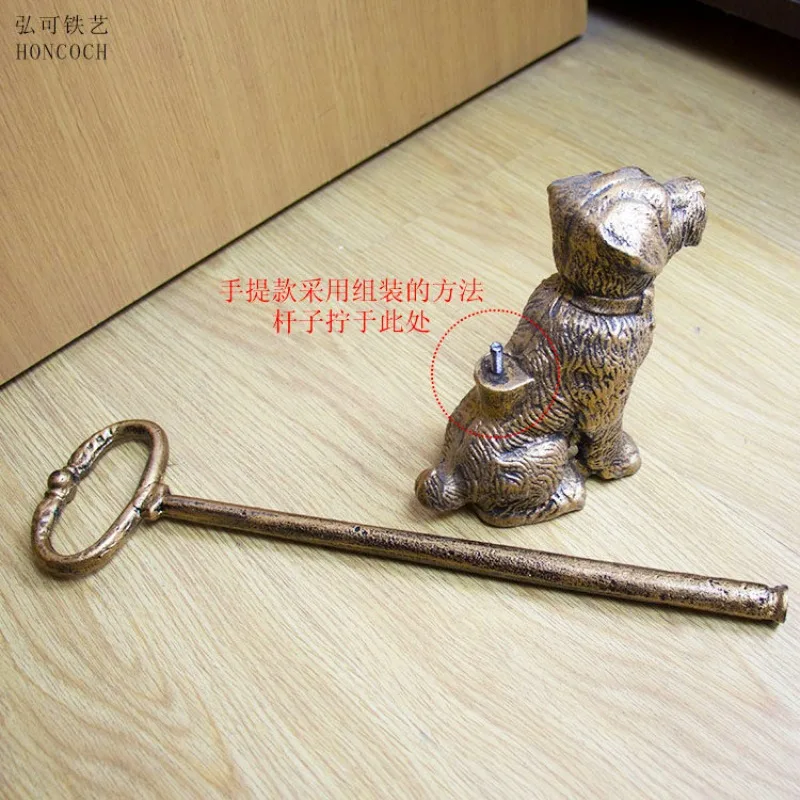 Cast iron art door wedge puppy  top anti-collision safety creative  stopper cartoon door stopper windproof without punch
