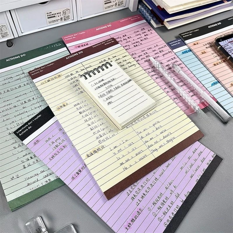 The New School Starts with B5 Contrast Color Horizontal Line Paper, High-value Student Draft Notebook, English Vocabulary Book