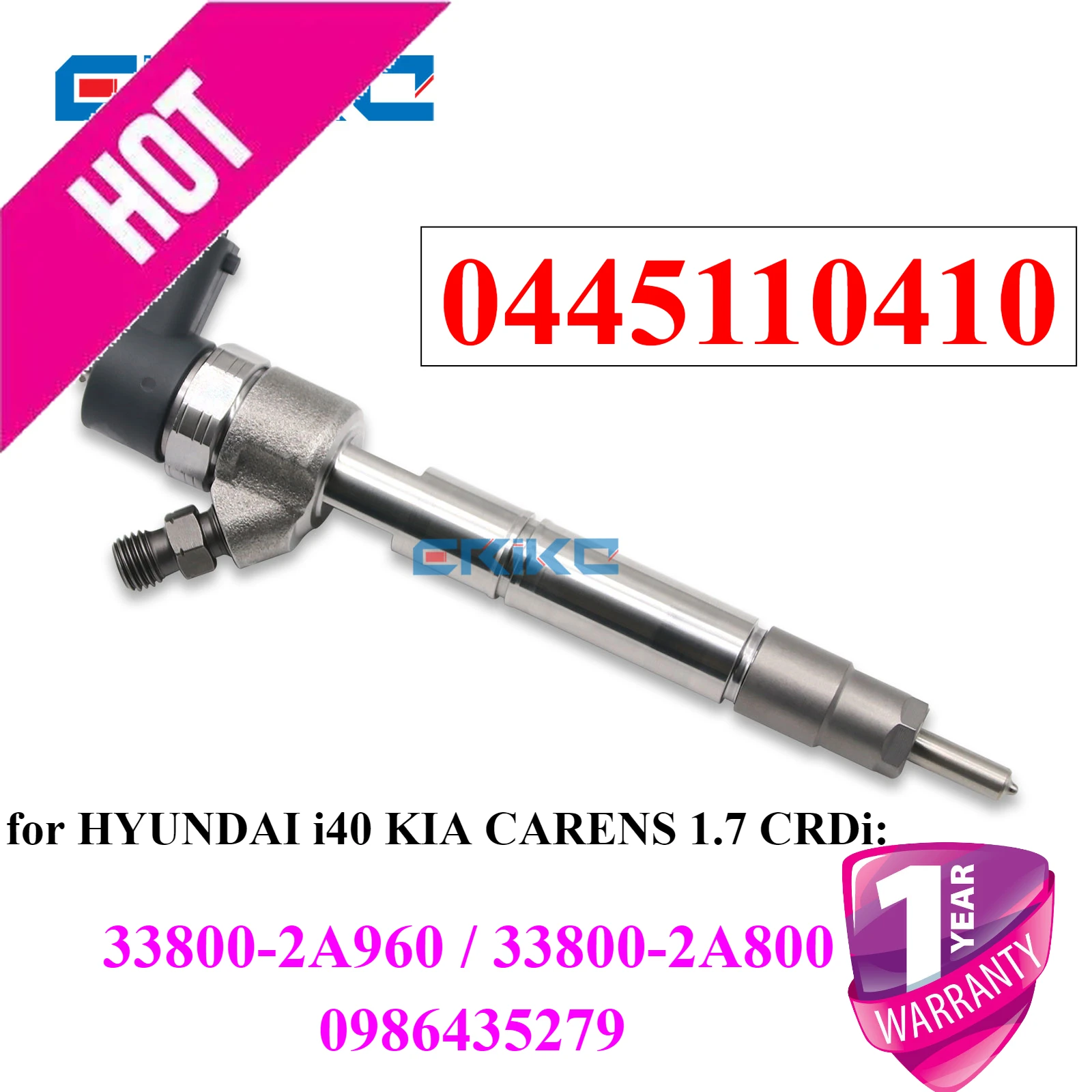 

0445110410 Diesel Injector 0445110411 Auto Nozzle 33800-2A960 0986435279 for HYUNDAI i40 KIA CARENS 1.7 CRDi 33800-2A800