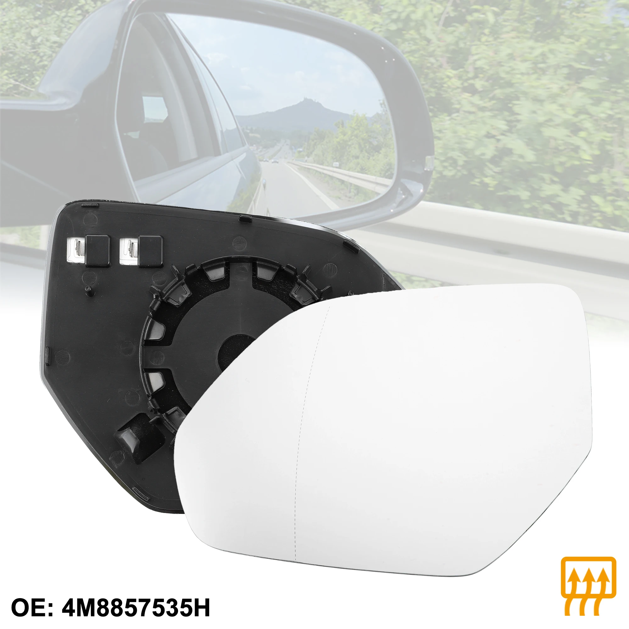 

Uxcell Car Rearview Left Driver Side Heated Mirror Glass Replacement W/ Backing Plate for AUDI Q8 2019-2022