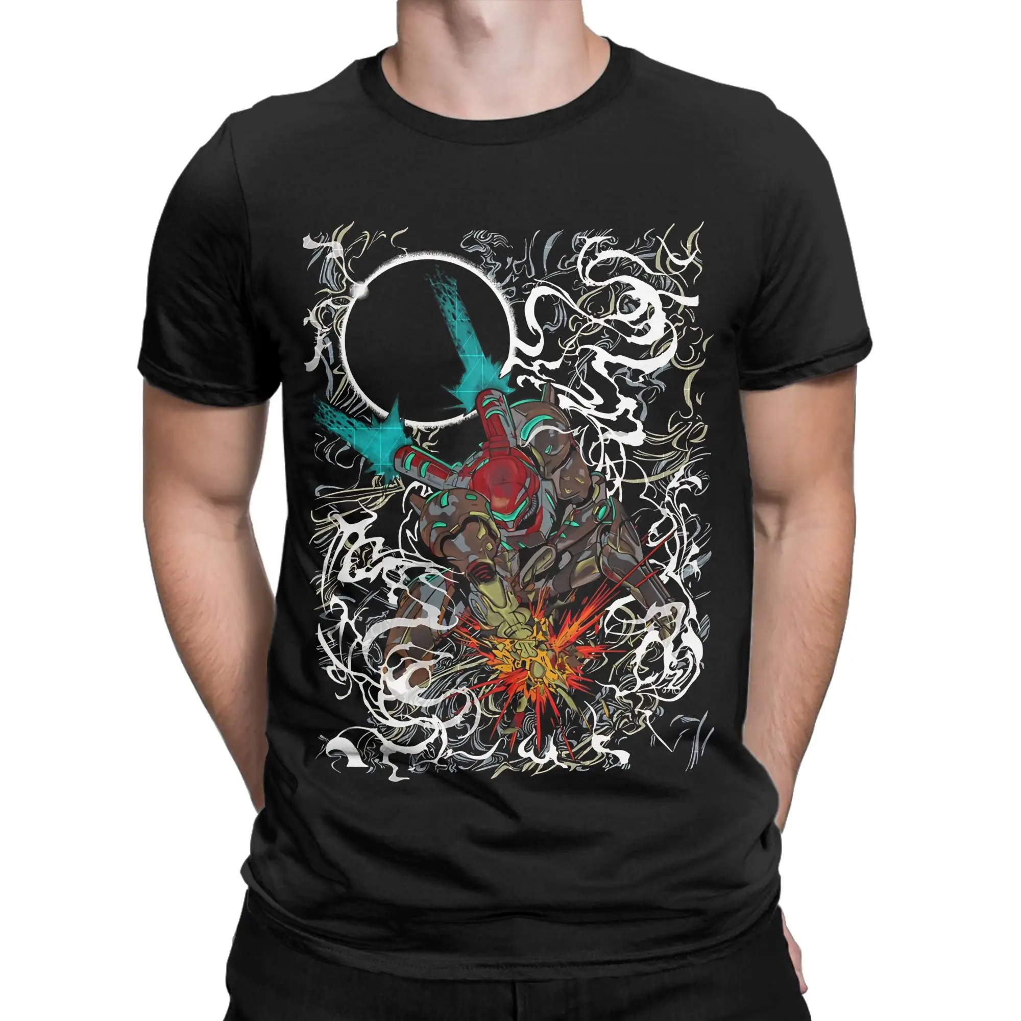 Armor Classic Metroid Novelty 100% Cotton T-Shirt Tees Tops For Men