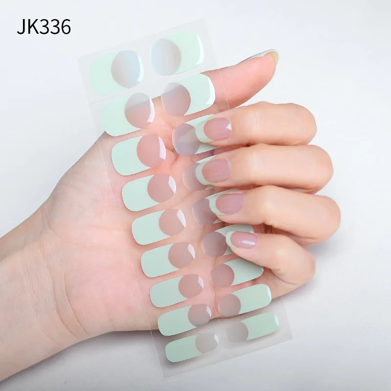 Gradual French Semi Cure Gel Nail Patch Strip for UV Lamp Need Adhesive Slider Long Lasting Full Cover Nail Stickers Manicure