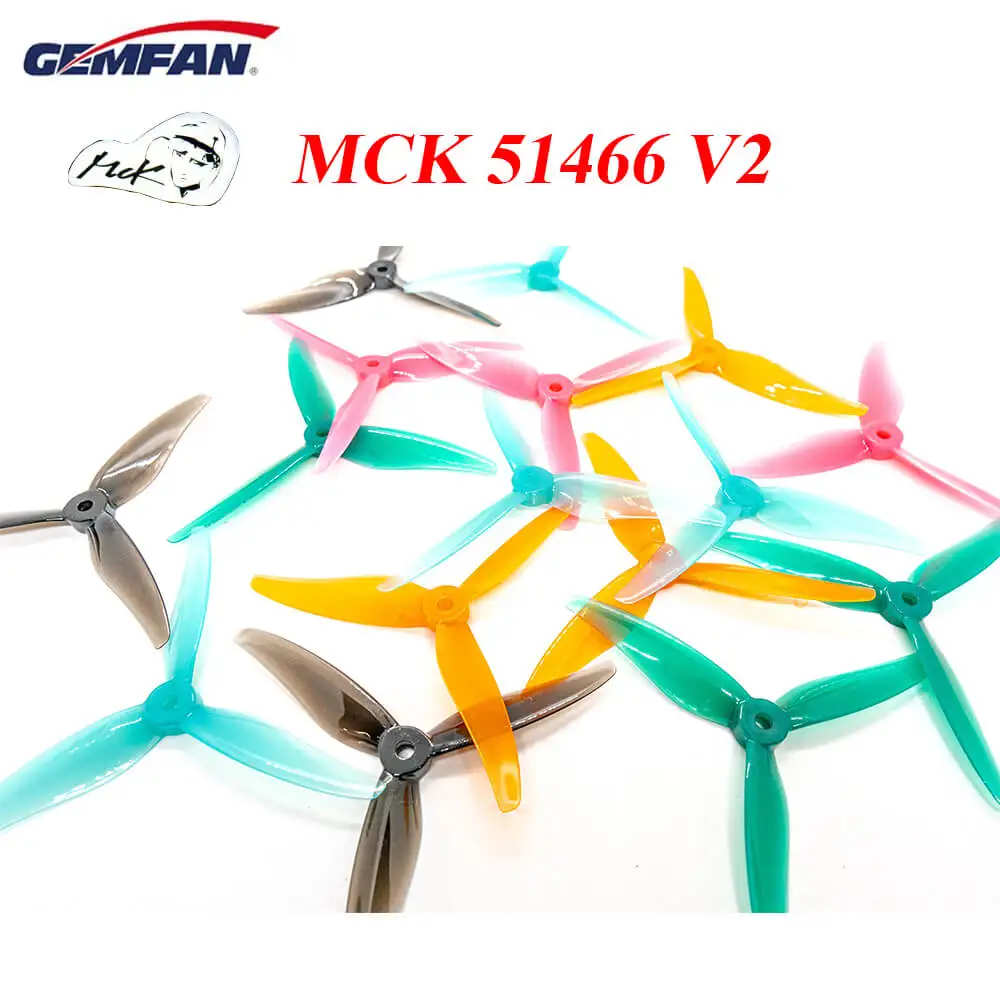 

2 Pairs Gemfan Hurricane 51466 MCK V2 Prop 5Inch 3-Blade Propeller For RC FPV Racing Drone Freestyle Quadcopter Multirotor