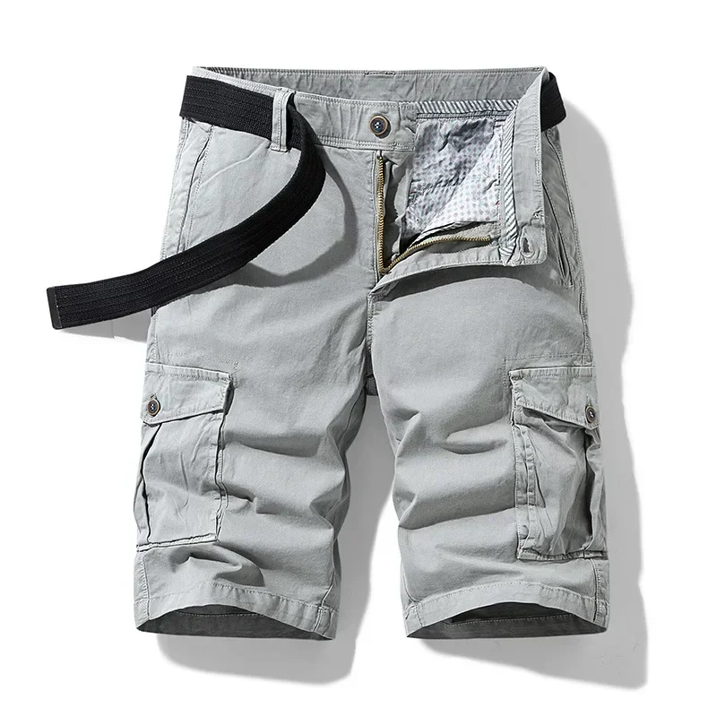 Men Green Summer Shorts Boys Casual Cotton Sportswear Plus Size Cargo Shorts Loose Male Tactical Short Pants Workwear