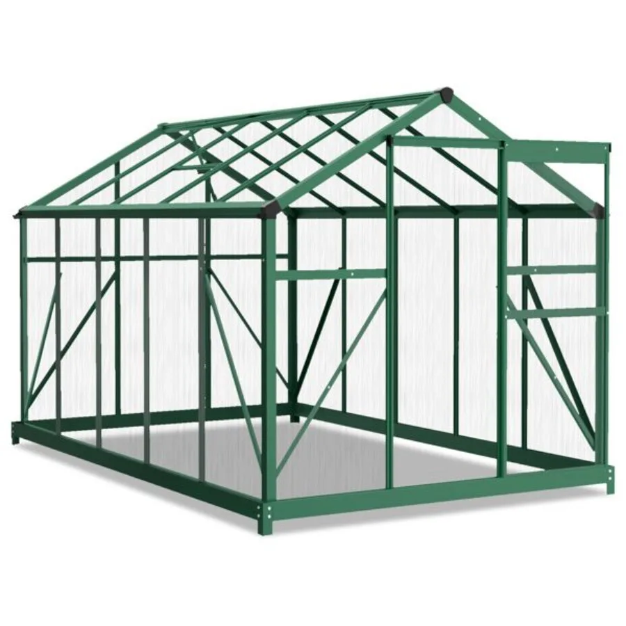 

6x10ft Hybrid Polycarbonate Greenhouse Green