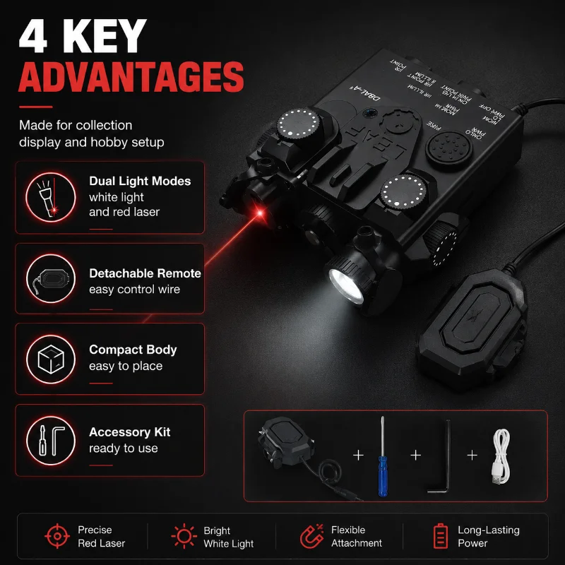 RAID-X Dual Light Hobby Showcase Alignment Accessory External Wired Pressure Switch Collectible Toy Display Fitting