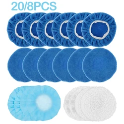 20/8Pcs Buffer Pads Cover Car Polisher 6 Inch Bonnets Wheel Polishing Microfiber Polishing Pad Kits for Waxing Bonnet Set Tool