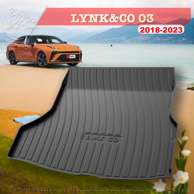 

For LYNK&CO 03 2018-2023 Custom Fit Car Trunk Mat All Season Black Cargo Mat 3D Shaped Laser Measured Trunk Liners