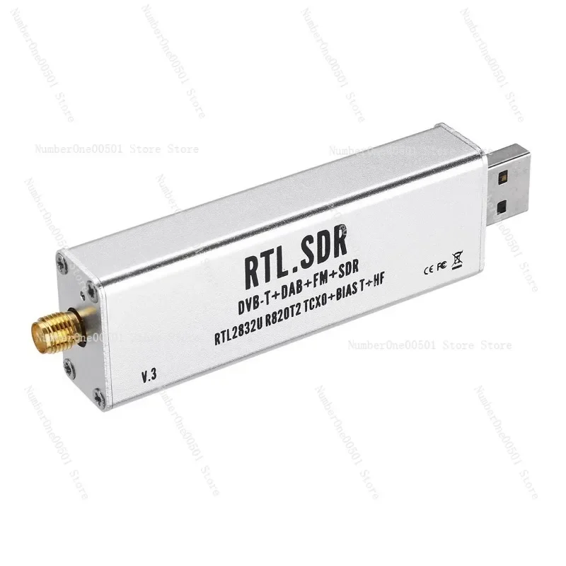 RTL-SDR Blog RTL SDR Receiver V3 RTL2832U 0.1MHz-1.7GHz TCXO SMA Software Defined Radio Receiver with Antenna