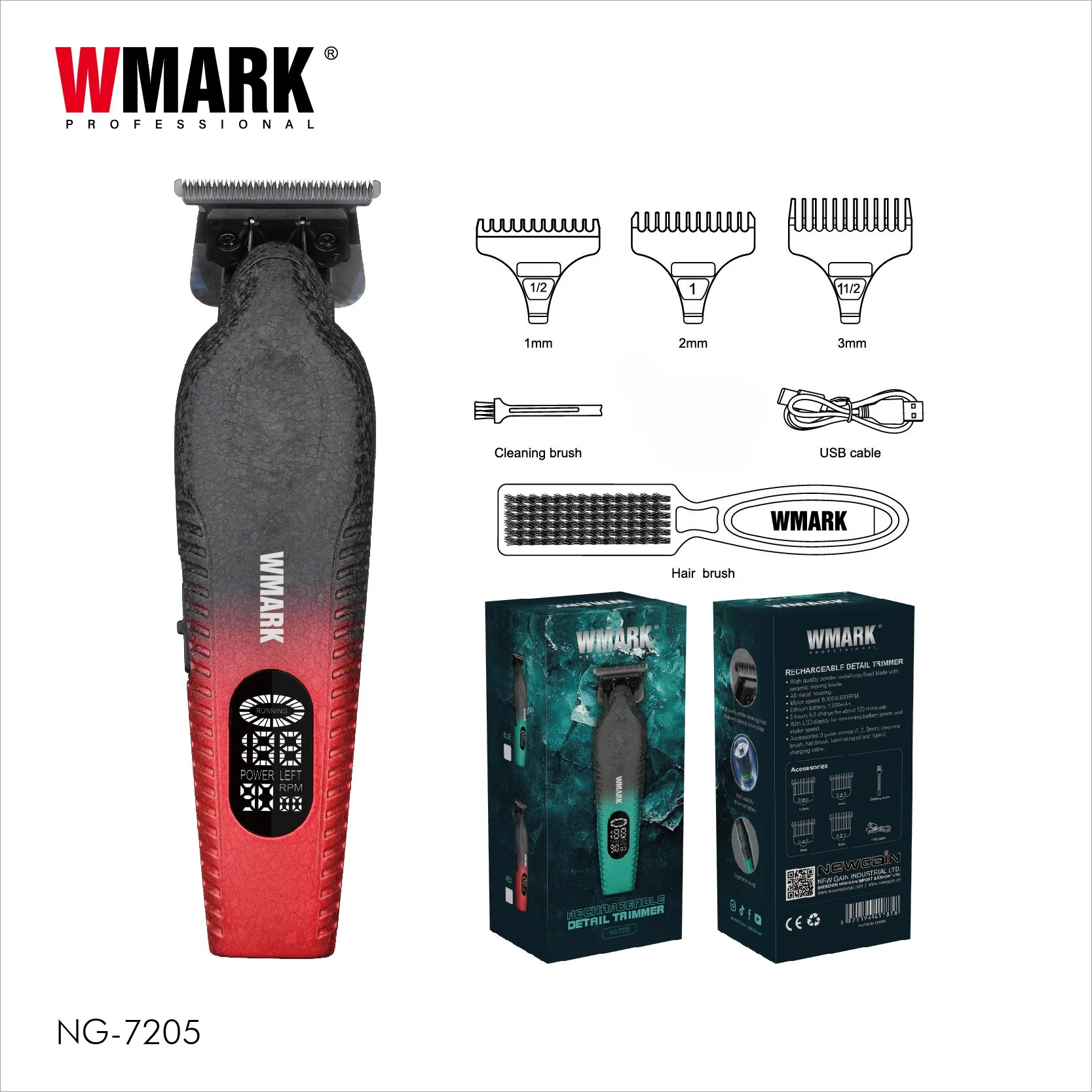 

Новые электрические машинки для стрижки волос WMARK NG-7205, зарядные ножницы для резьбы, скорость двигателя 6500 об/мин, триммеры для волос