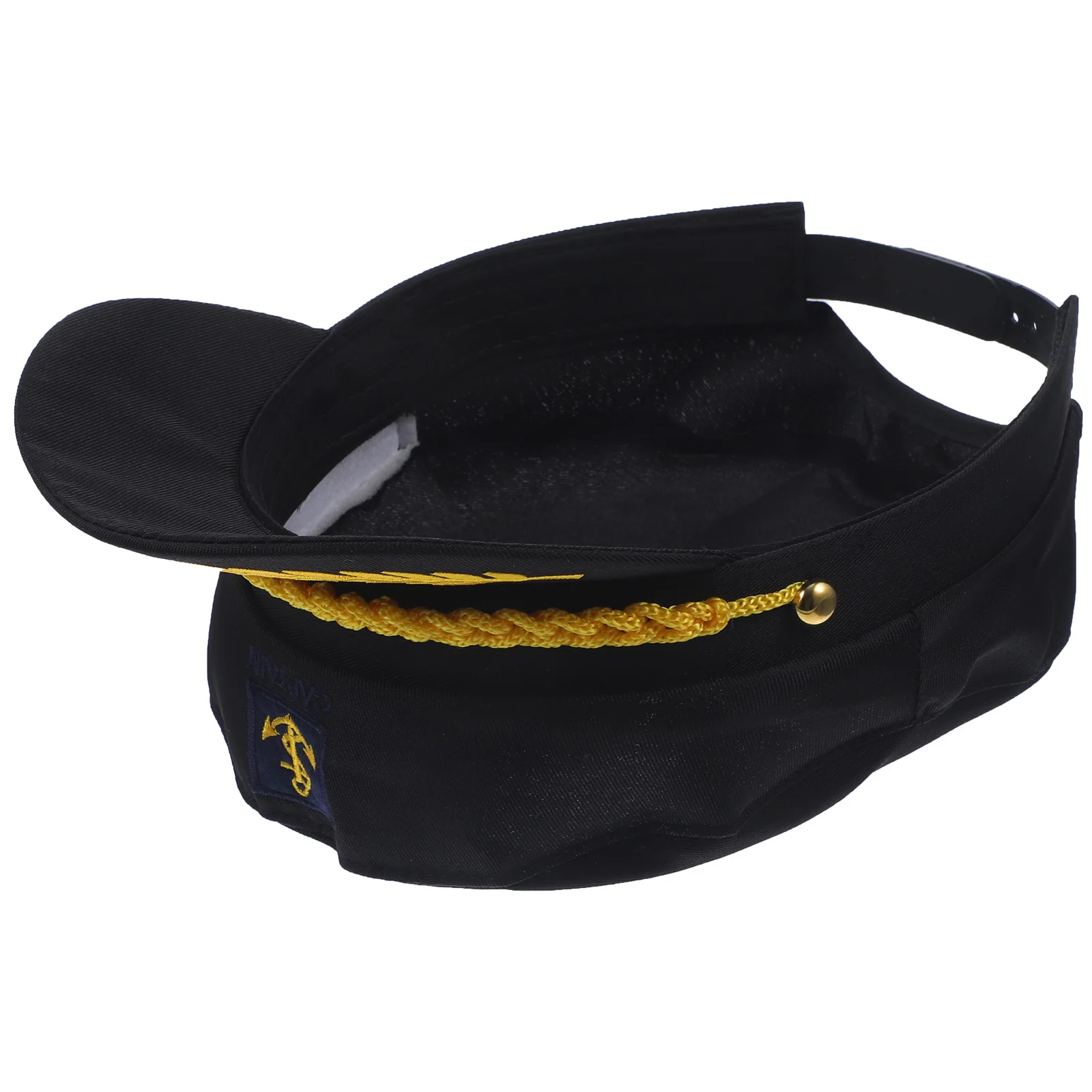 

1Pcs Navy Cap Premium Material Embroidered Captain Hat for Adult Daily Wear Cosplay Gift Lightweight Sailor Style Black