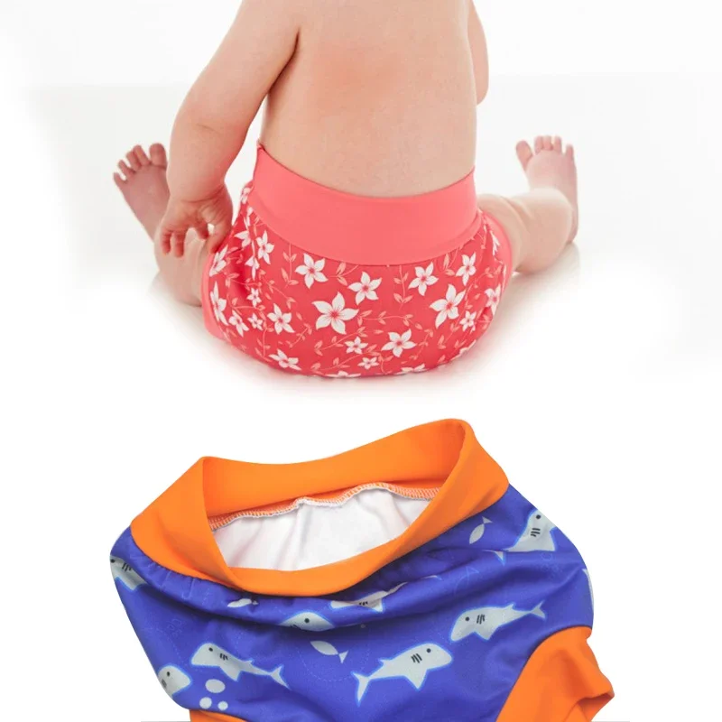 Infant Leakproof Swimming Nappies | High Waist Trunks | Cartoon Printed Cloth Diaper