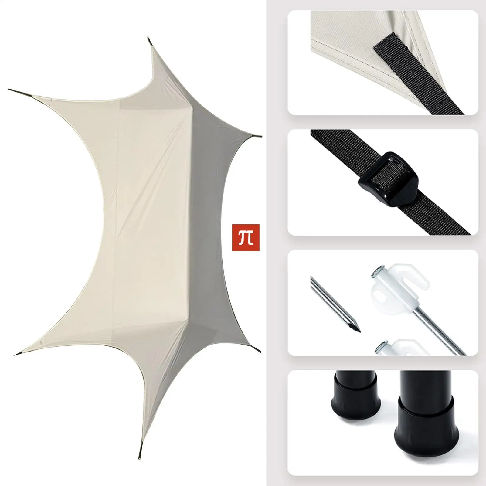 Camping Gazebo Hexagonal Rainproof Sun Shelter Foldable Quick-opening Windproof Butterfly Picnic Outdoor Shade Tent