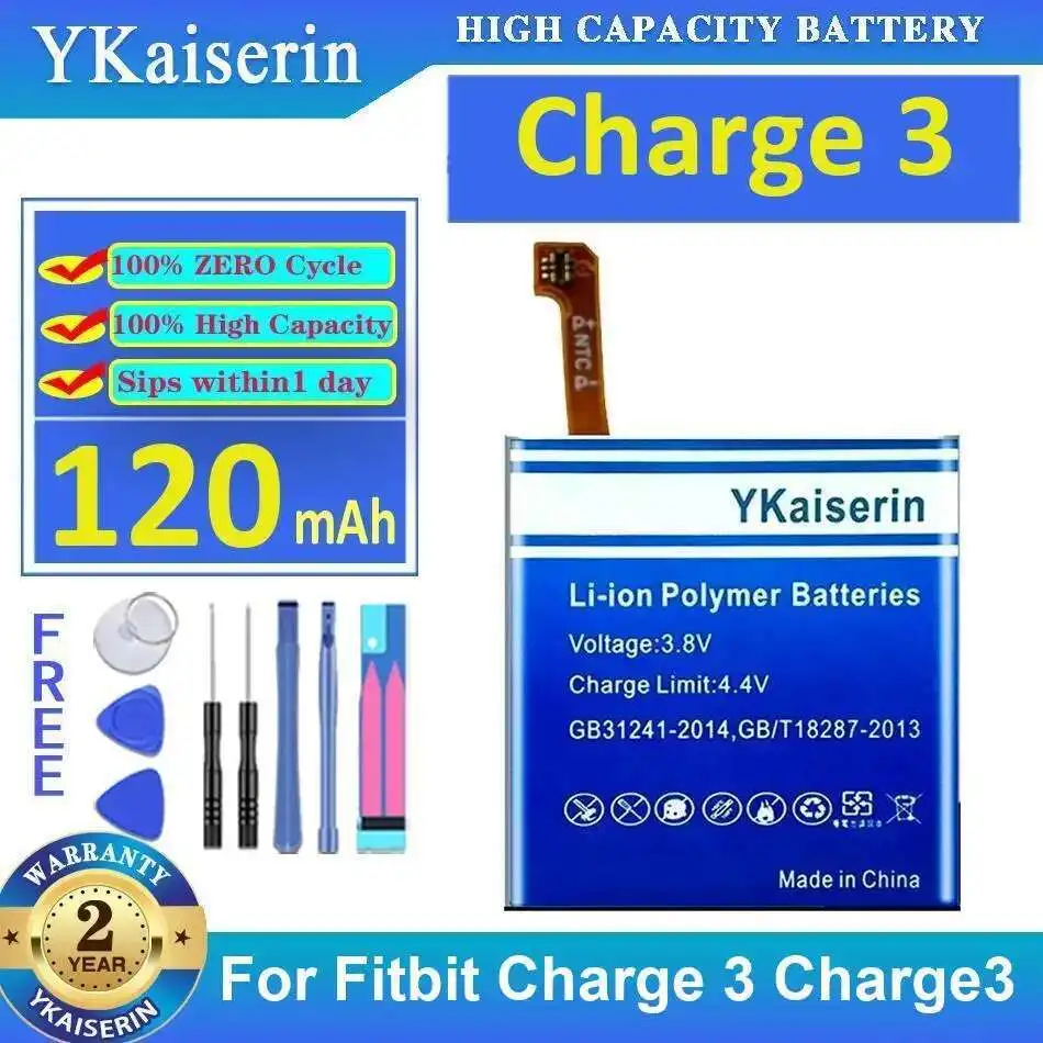 

Durable For Fitbit Charge 3 Charge3 Sports Wristband Battery 120mAh