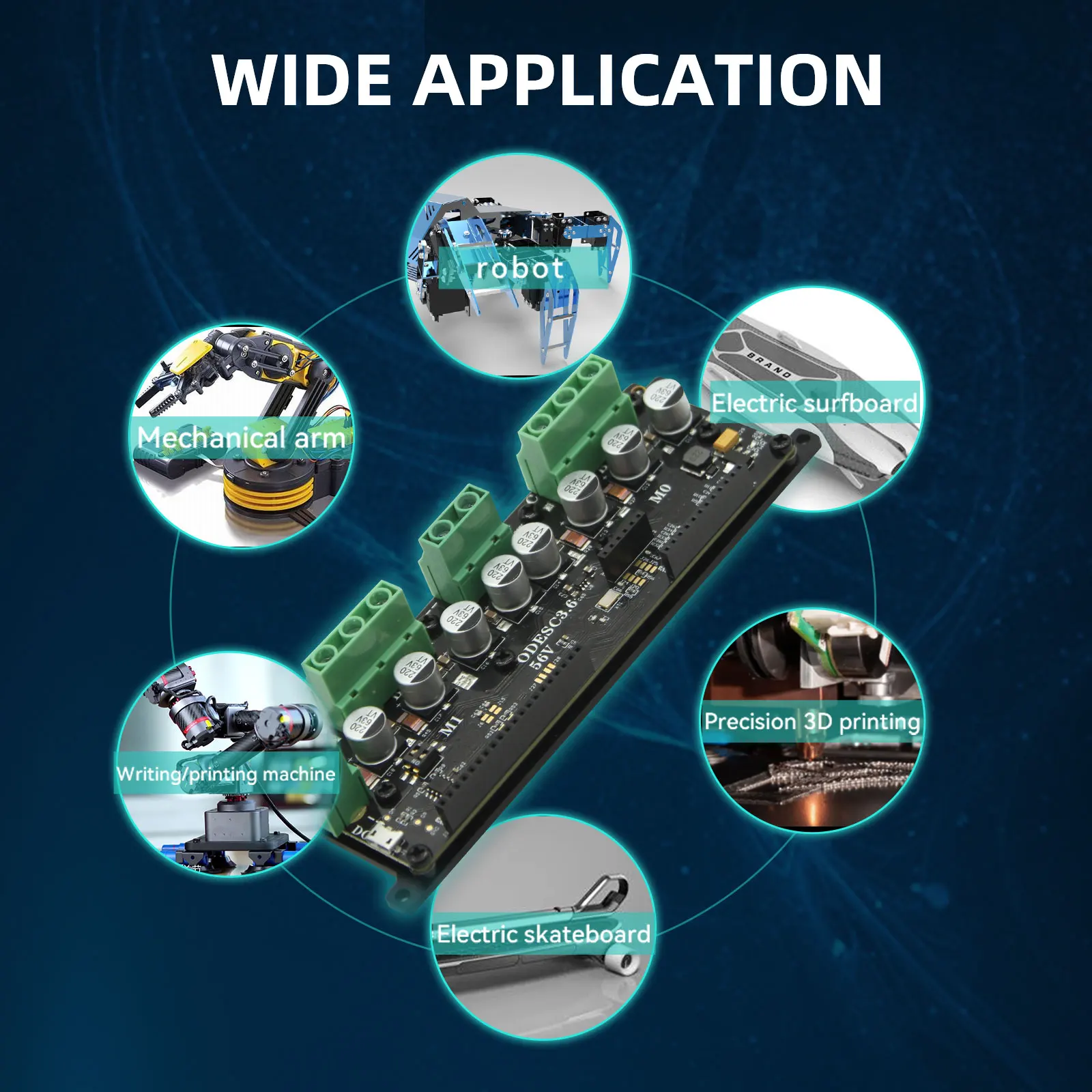 SEQURE ODESC3.6 56V Optimizes High Performance Brushless Motor High-Power Dual-Drive Controller FOC BLDC Based On ODrive