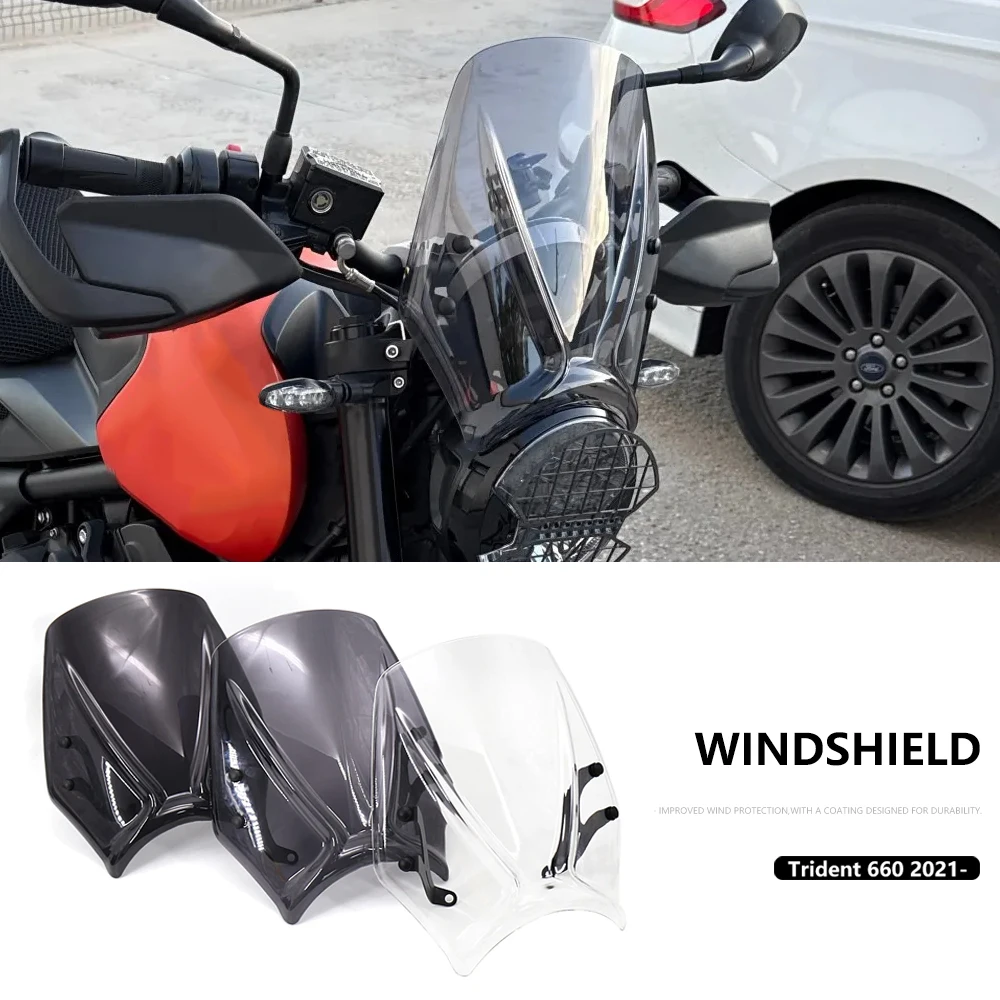 

For Trident 660 2021 2022 Motorcycle Windshield Acrylic Windscreen Wind Shield Deflector Accessories For Trident660 2023 2024
