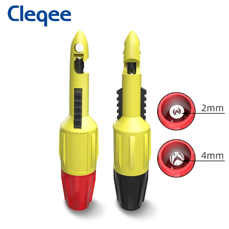 

Cleqee P30039 2PCS Insulation Wire Piercing Puncture Probe Test Hook Clip with 2mm/4mm Socket Automotive Car Repair