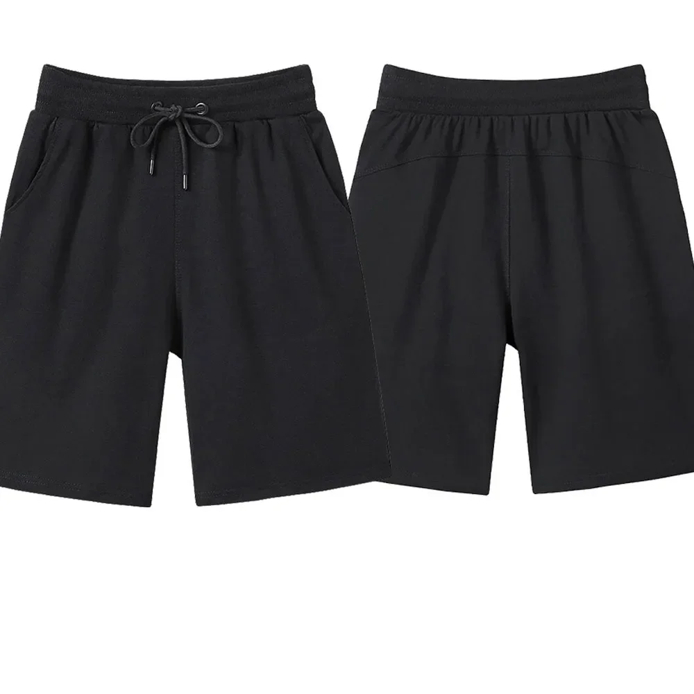 

2025 летние модные хлопковые мужские повседневные шорты высокого качества с завязками на талии, удобные черные, белые азиатские размеры L-5XL длиной до колена