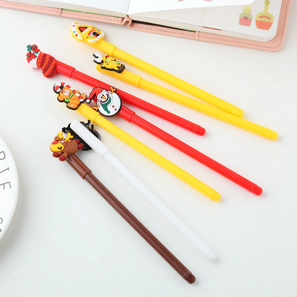

28Pcs Gel Pen Creative Cartoon Design Christmas Pen Fine Tip Writing Stationery Xmas Gift for Kids Students
