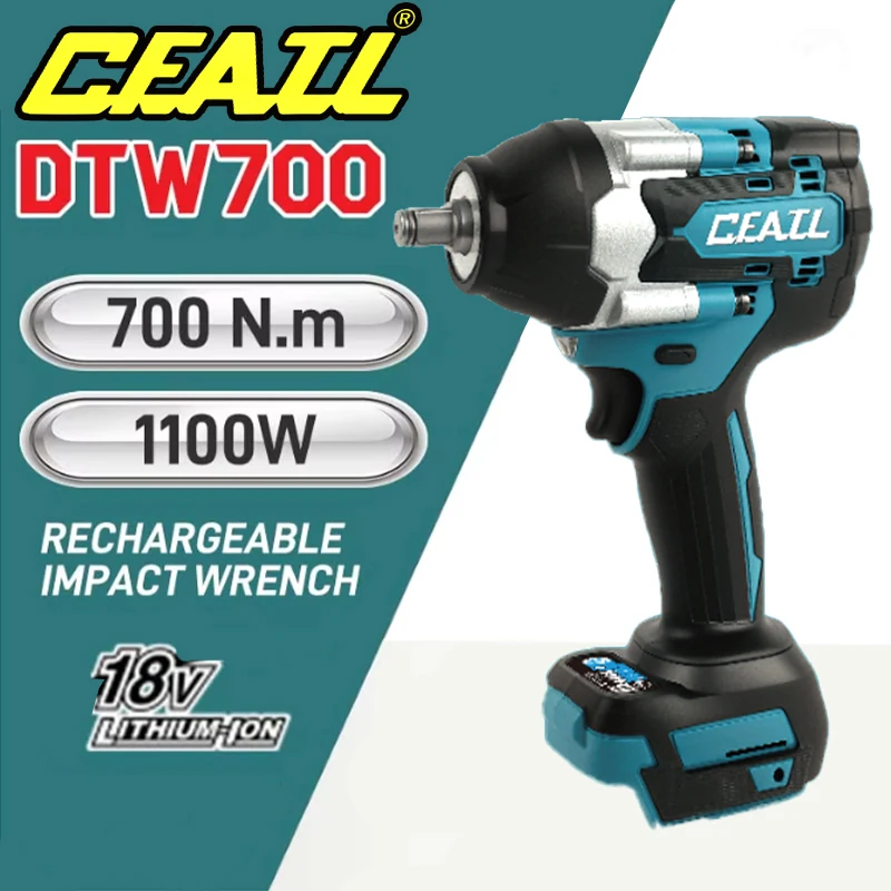 

For Makita 18V charging impact wrench Brushless lithium electric wrench Large torque air gun DTW700RGD impact wrench Single