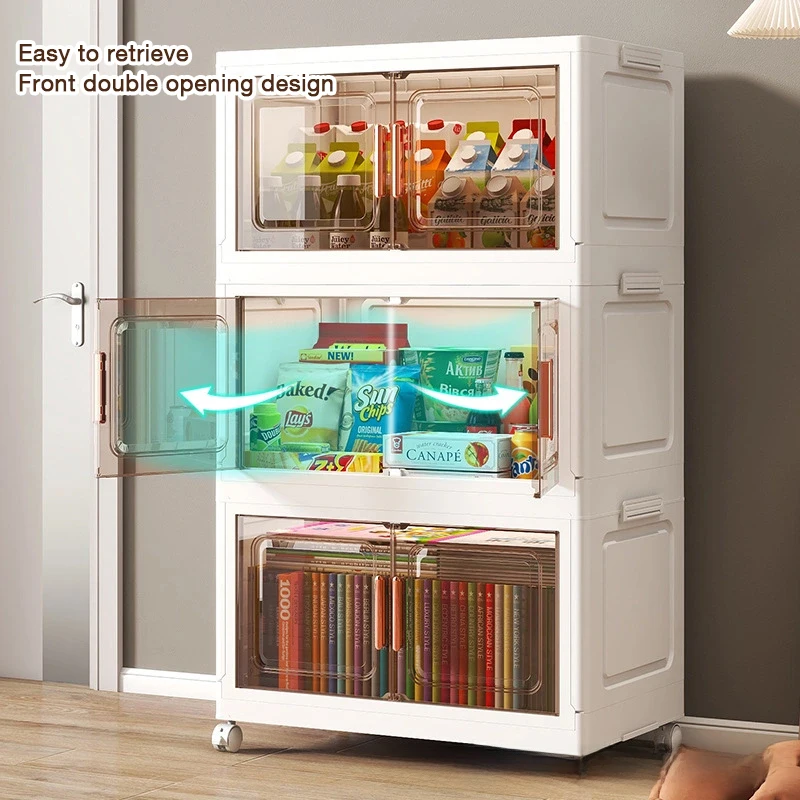 Folding storage box home living room storage cabinet folding clothes storage cabinet  multi-layer folding  rack shoe box