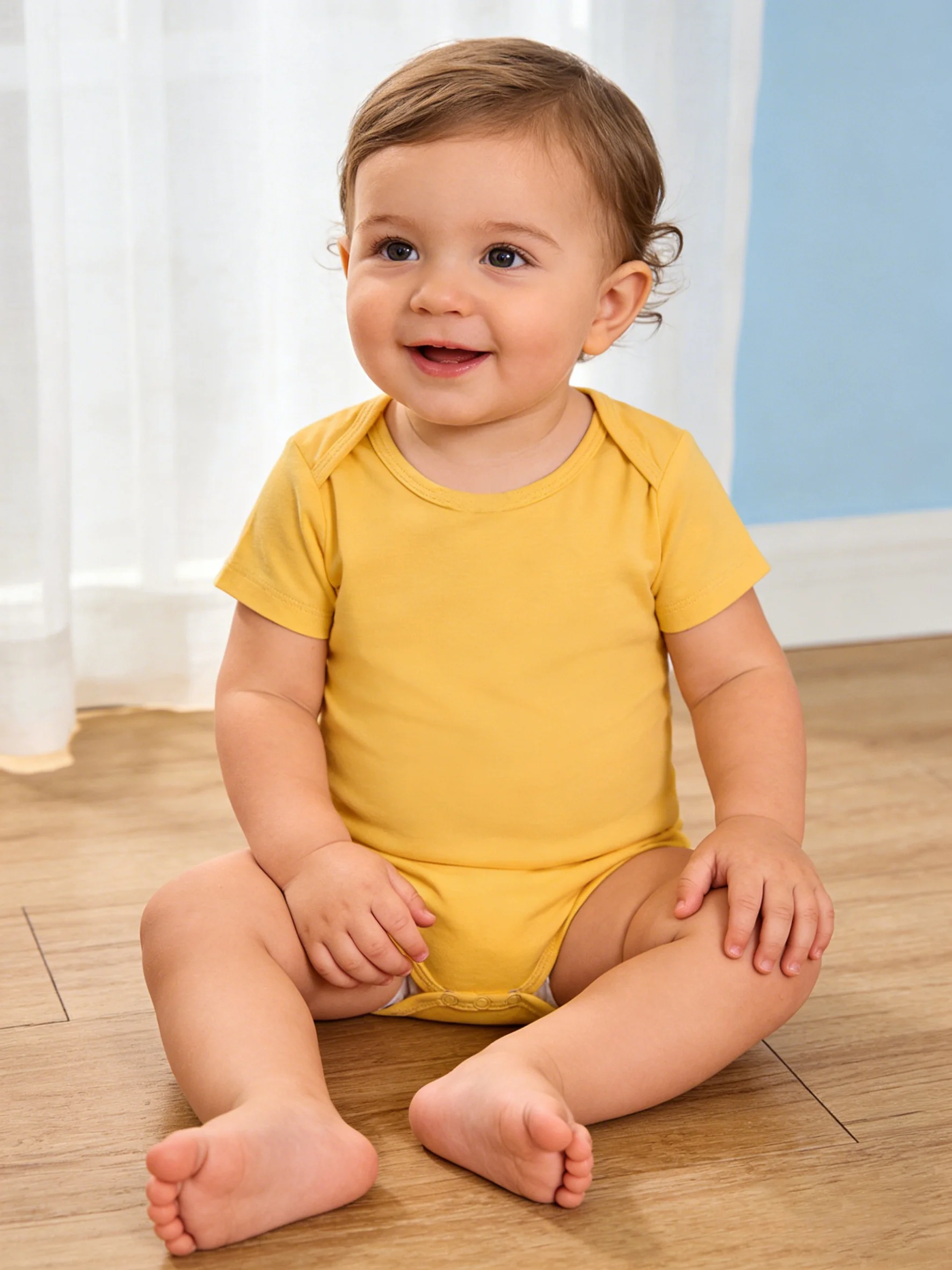 

Infant Bamboo Short Sleeve Bodysuit Summer Lightweight Onesie with Convenient Snap Closure