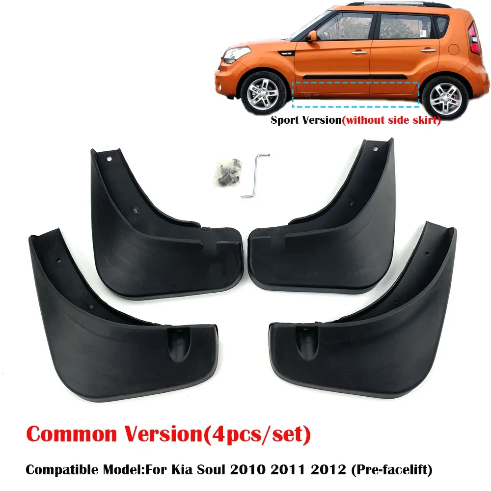 Mudflaps For Kia Soul /Sport 2010-2012 Front Rear 4pcs Mud Flap Mudguards Car Accessories Styling Mud Flap Fender Splash Guards