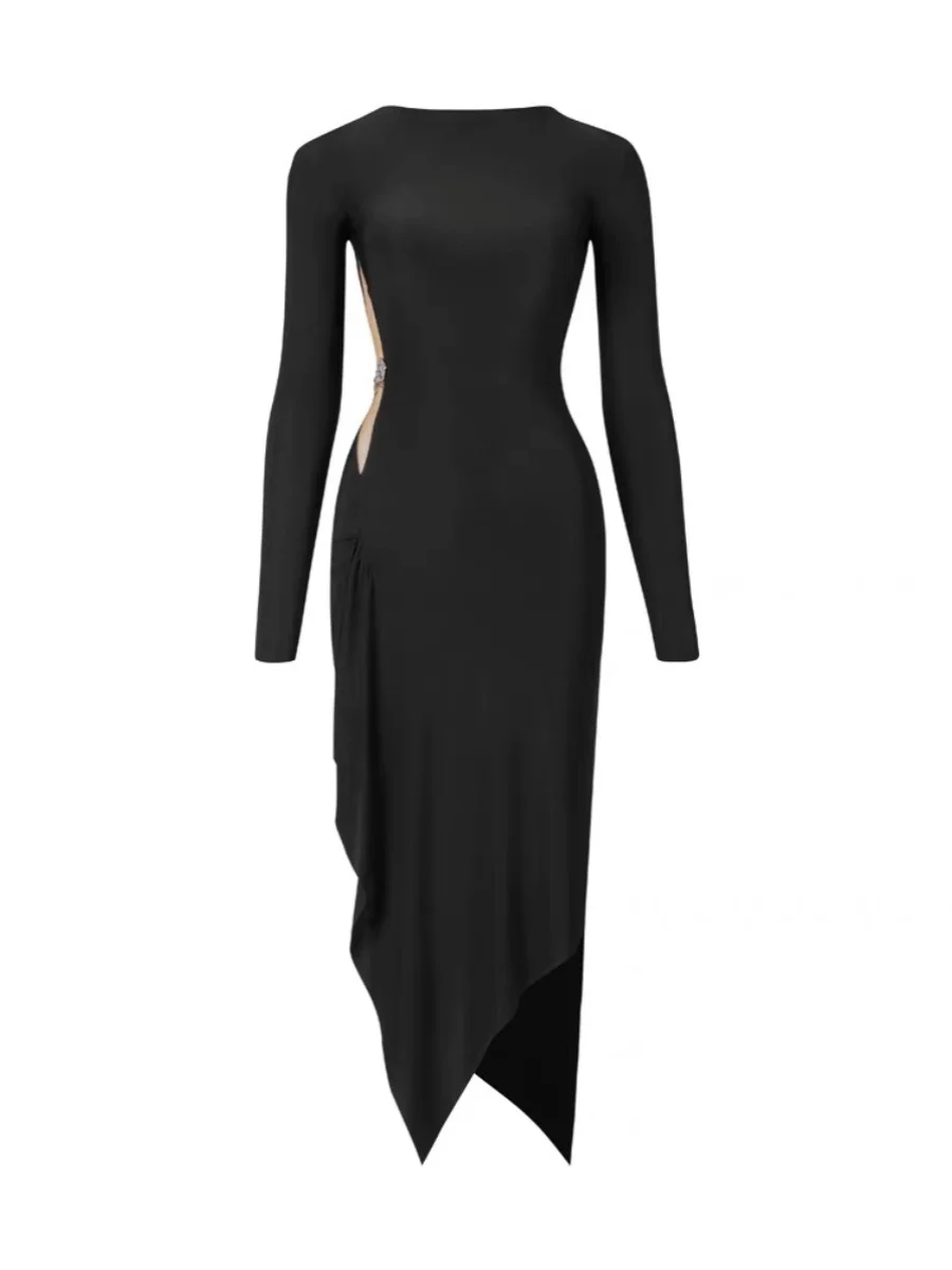 ZYM Dancewear Costume Abito Abiti da pratica di danza latina ad alto senso con biancheria intima