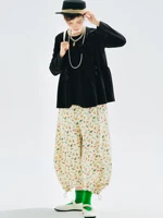 imakokoni 2025 Autumn Cute pure cotton washed cropped pants loose wide-leg with elastic waist255135