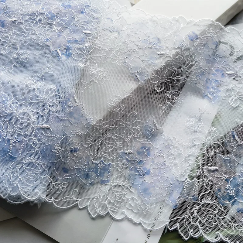 

10meters Light Blue Lace Sewing Ribbon Guipure Lace Trim Embroidery Fabric Wedding Dress Garment Accessories DIY Crafts