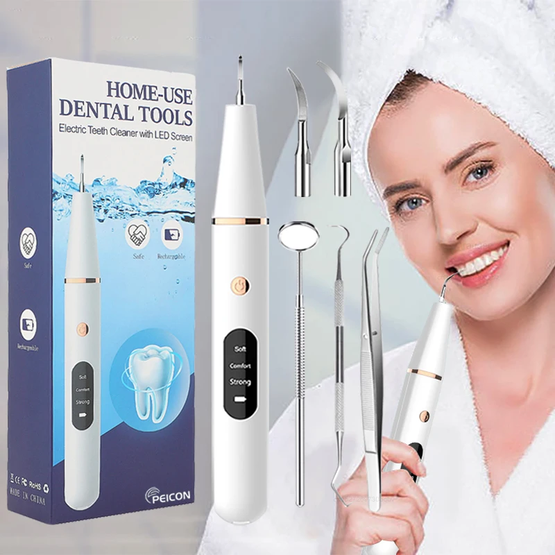 Ultrasonic Dental Tartar Cleaner Dental Scaling Ultrasound Teeth Tartar Eliminator Dental Calculus Plaque Tooth Stains Remover