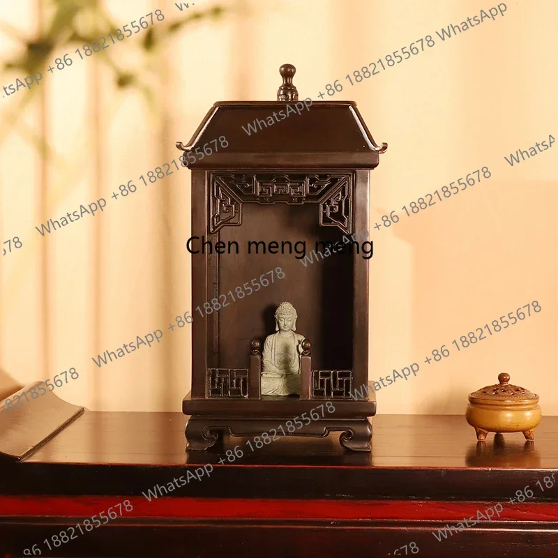 zS173zq1New Chinese-style solid wood Buddhist niche cabinet can be hung on the wall, incense table, shrine temple hall offering