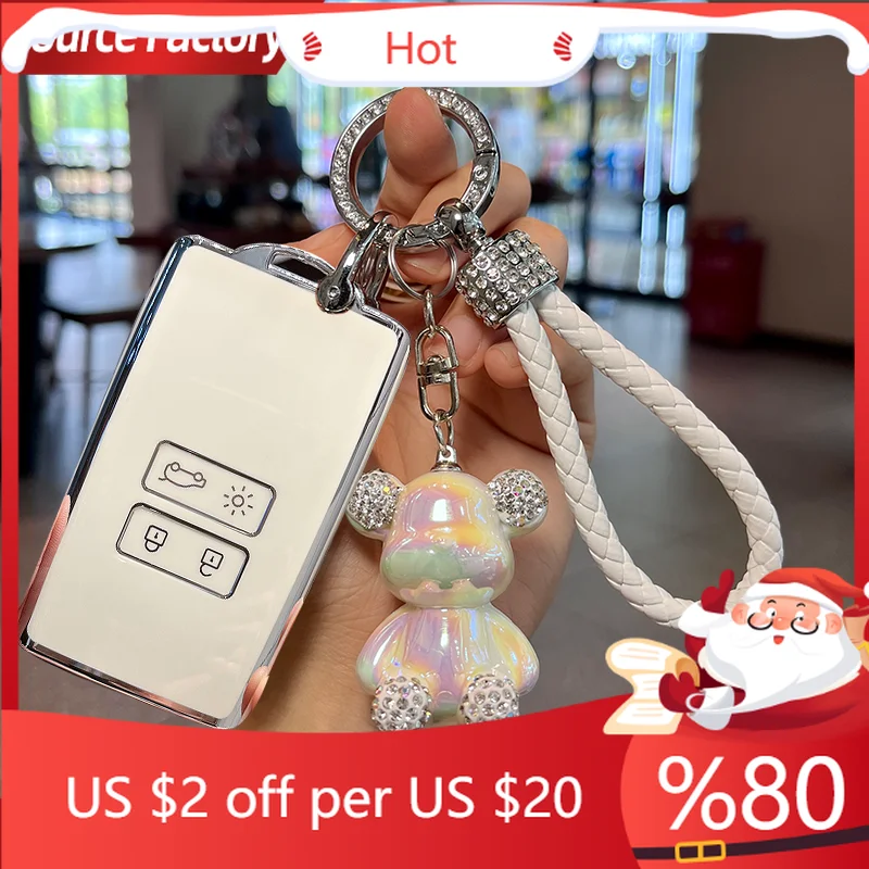 

Внутренние молдинги из ТПУ, чехол для автомобильного ключа, брелок для Renault Espace 5 Megane 4 Kadjar Koleos Captur Talisman Arkana Dacia San