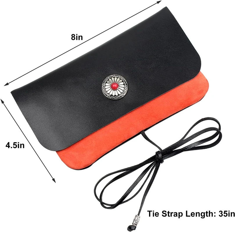 حقيبة أنابيب التبغ من جلد الغنم بطبقة مزدوجة حقيبة تخزين جلدية منظم محمول أدوات تدخين عملية هدية للرجال #4