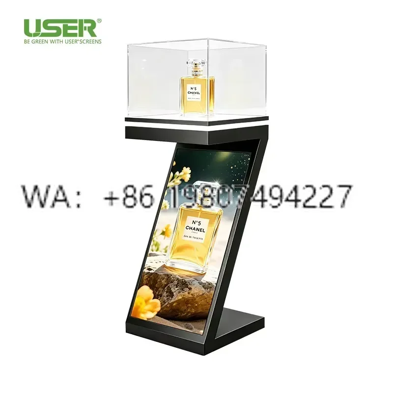 for Indoor GOB LED Showcase Screen Z Shape 16:9 Digital Signage Advertising Retail Store Movable Display Billboard