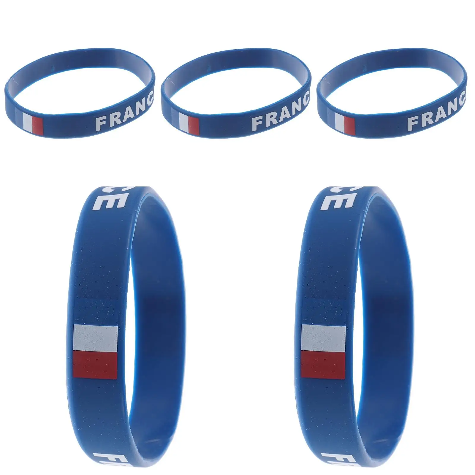

5 Pcs Entertainment Club Wristband Silicone Universal Country Flag Printed Bracelet French