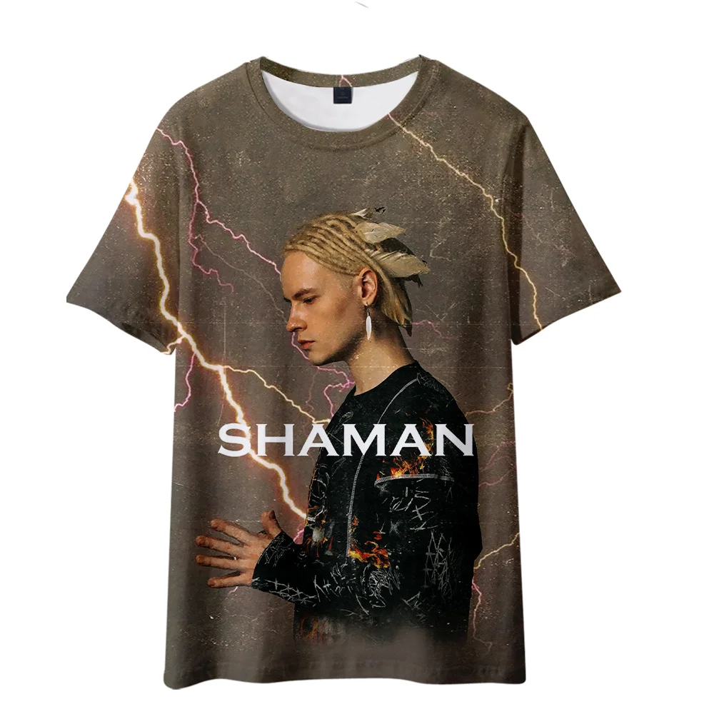 

SHAMAN Merch T-Shirt Summer For Women/Men Unisex O-neck Short Sleeve Tee Streetwear Fashion Singer Top