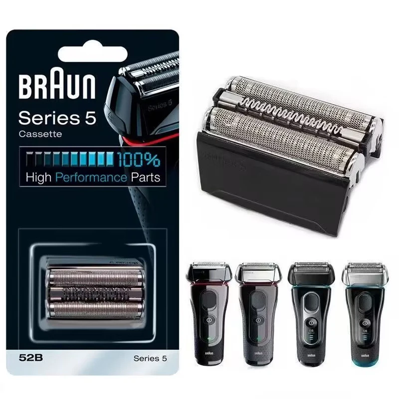 Braun 52B Shaver Blade Foil & Cutter Shaving Blade Cassette for Braun Electric Shaver Series 5 5090 5050 5030s