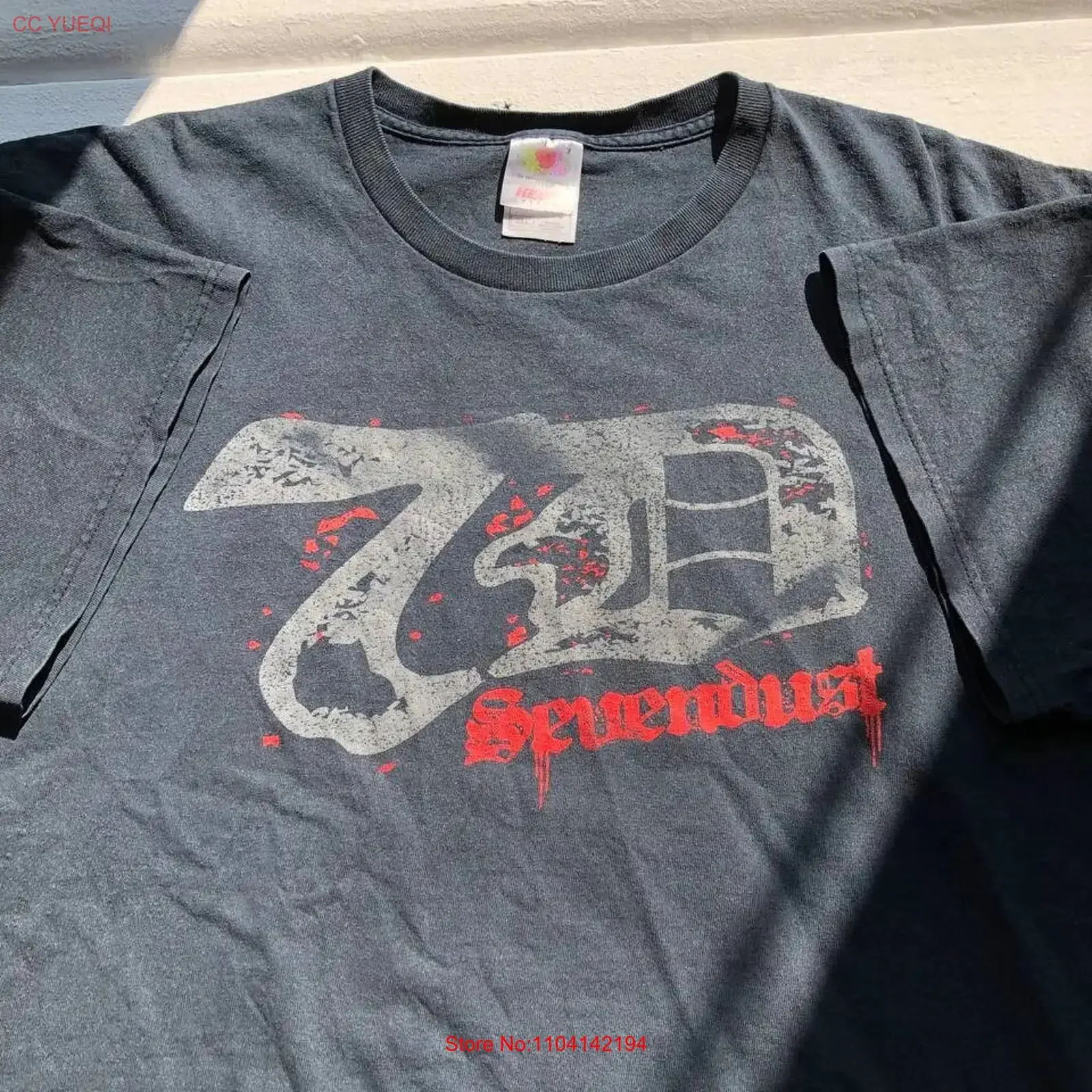 Camiseta de los años 00 Sevendust 7D Tour Band Rock Metal 2XL para hombre, negra, rara de los años 90, vintage, lavada, estirada, con gráfico, informal