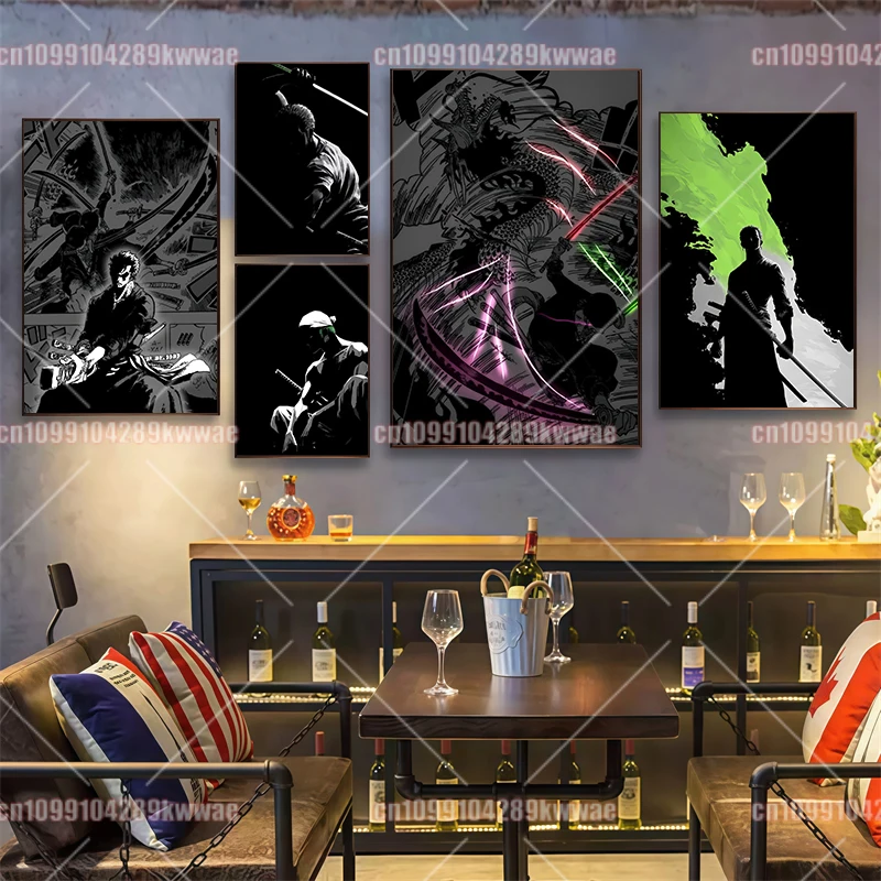 

Classic Anime HD Printed One Piece Poster Canvas Painting Zoro Holiday Memorial Gift Bedroom Dormitory Wall Art Accessories