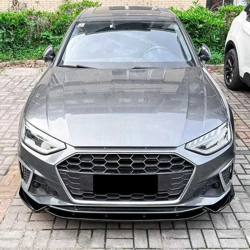 Car Front Bumper Lip For Audi A4 S4 B9.5 S-Line Facelift 2020-2024 Spoiler Splitter Front Lip Canard Cover Body Kit