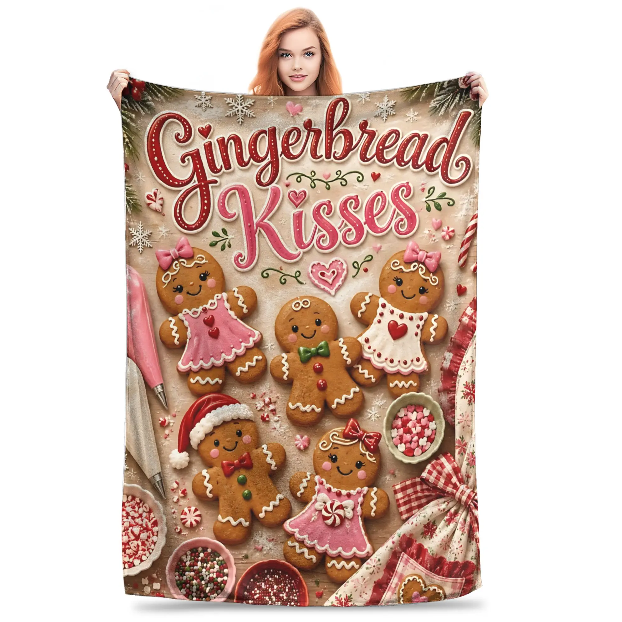1PC Home Santa Candy Swirl Blanket Throw Blanket  Novelty Warm Blanket All Season Gift for Happy Halloween Give Thanks