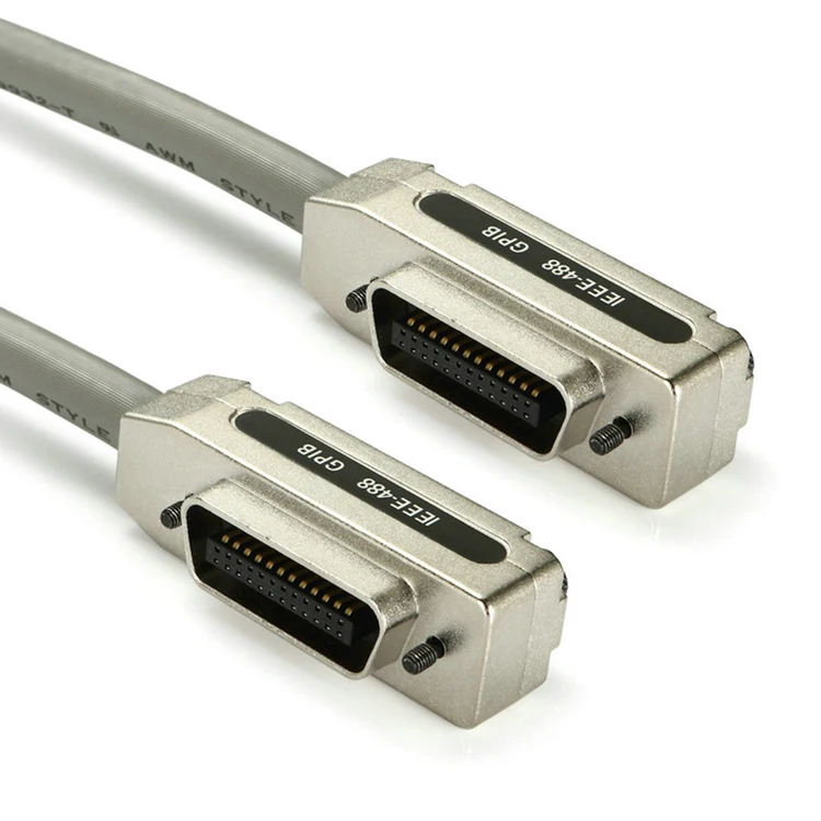 GPIB IEEE-488 كابل بيانات خط كابل محطة بيانات سلك معدني محول التوصيل و Play1m 1.5m 3m خطوط نقل الصف الصناعية