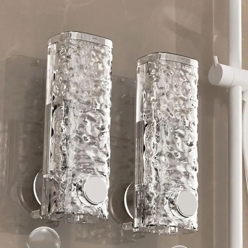 

581D Стенная настенная прозрачная дозатор мыла с безопасной всасывающей чашкой для легкой установки