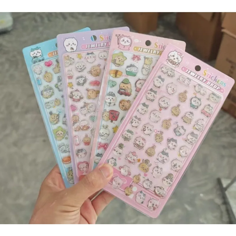 CKW 3D Jelly Kristall-Aufkleber Niedliche Usagi Hachiware Jiikawa Abziehbilder Wasserfeste Aufkleber für Handyhüllen & Scrapbooking