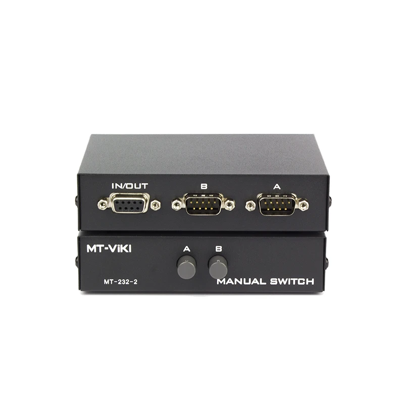 2 Port Manual RS232 Serial Port  Switcher One-To-Two DB9 Print Sharing Device  COM Splitter MT-232-2