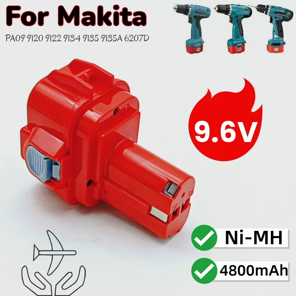 

Для Makita 9,6 В 4800 мАч аккумуляторная батарея для электроинструментов MAKITA 9120 9122 9133 9134 9135 9135A 6222D 6260D
