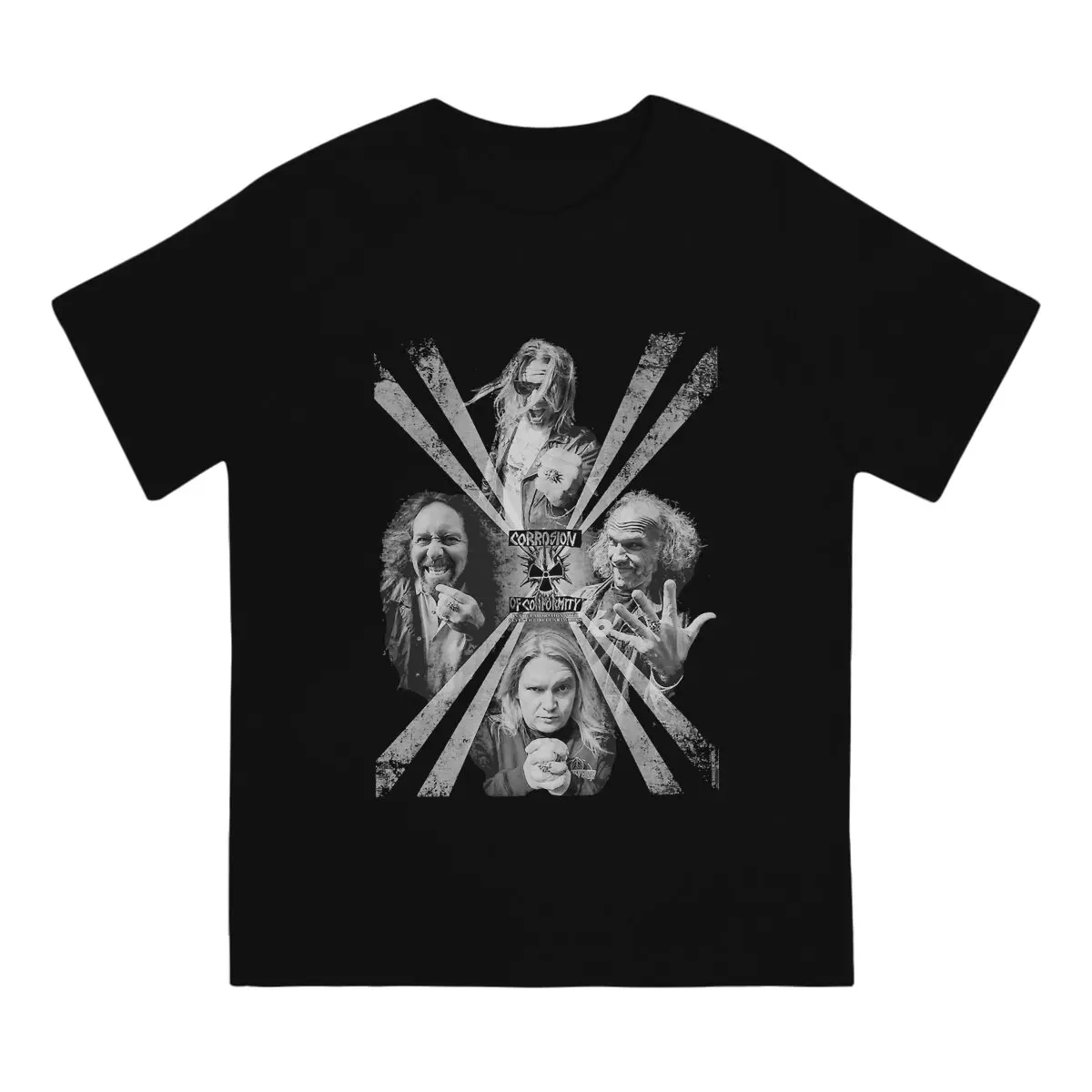 Rocker T-Shirt for Men Corrosion Of Conformity COC Novelty Tee Shirt O Neck Short Sleeve T Shirt Graphic Tops