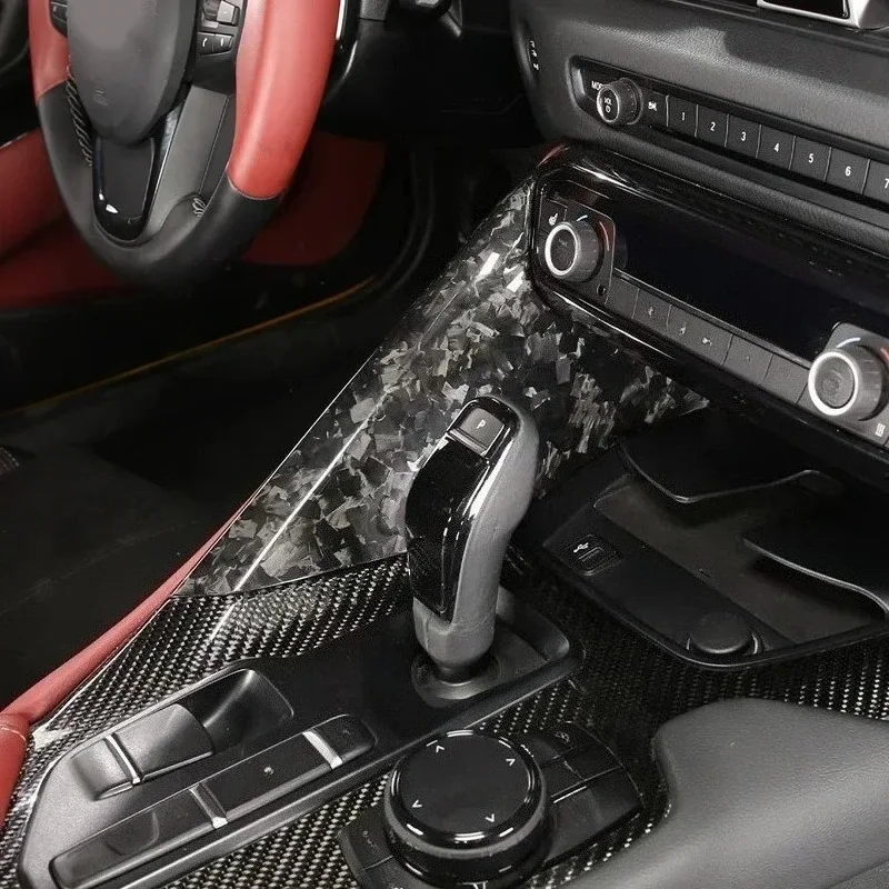 

For TOYOTA GR Supra A90 A91 MK5 Real Dry Carbon Fiber 19-2022 Central Console Gear Shift Side Panel Trim Cover Auto Accessories