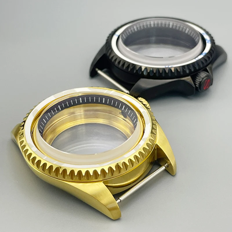 42mm SKX007 SRPD Watch Case and Band Dome Double Sapphire Glass Transparent Back Cover Fit NH35 NH36 7S 4R Crown at 3.0 oclock